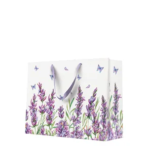 Geschenktasche horizontal - LAVENDER BUTTERFLY 33,5x13x26,5 cm